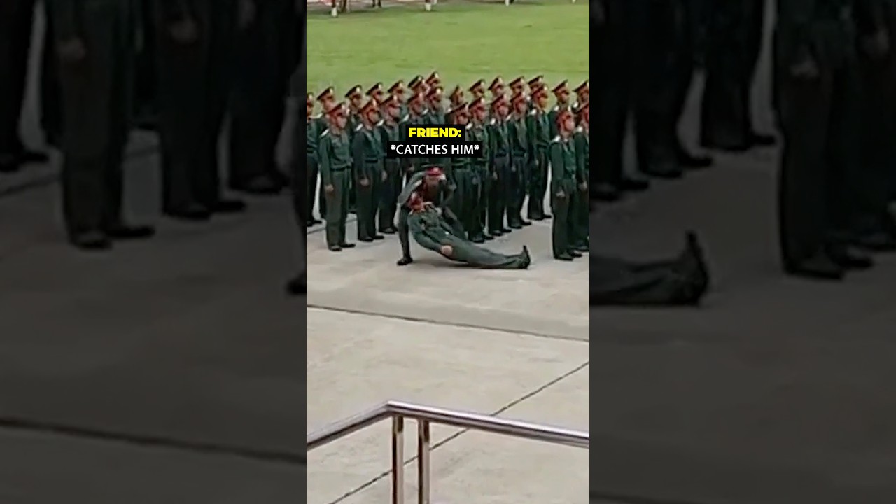 Soldier faints in important ceremony