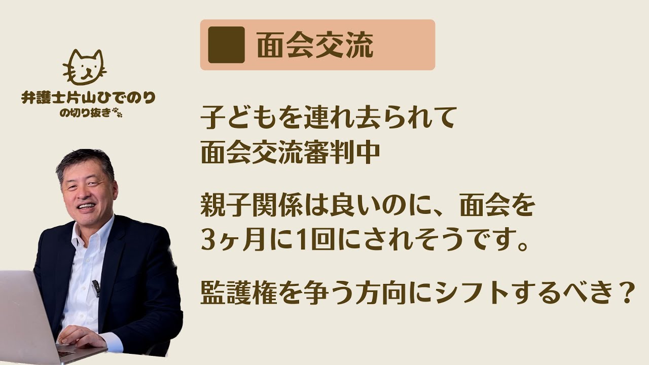 【面会交流】親子関係がいいのに3ヶ月に1回の審判にされそう。監護権を争う方向にシフトすべき？