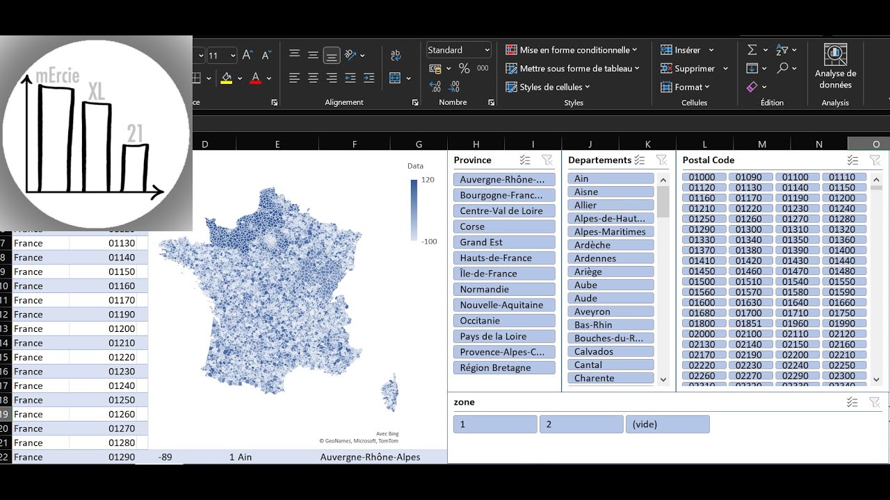 Ce n'est pas possible de diviser une carte choroplèthes d'Excel avec sa propre découpe. Vraiment?