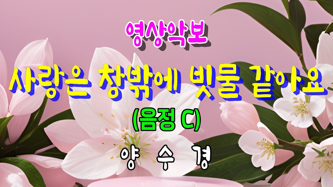사랑은 창밖에 빗물 같아요/C 양수경 영상악보(Video Score with MR)