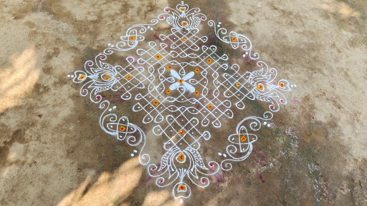 15× 1 Simple and easy daily use Rangoli🩵 subscribe #rangoli #indianrangole #indianart #mughulu #reel