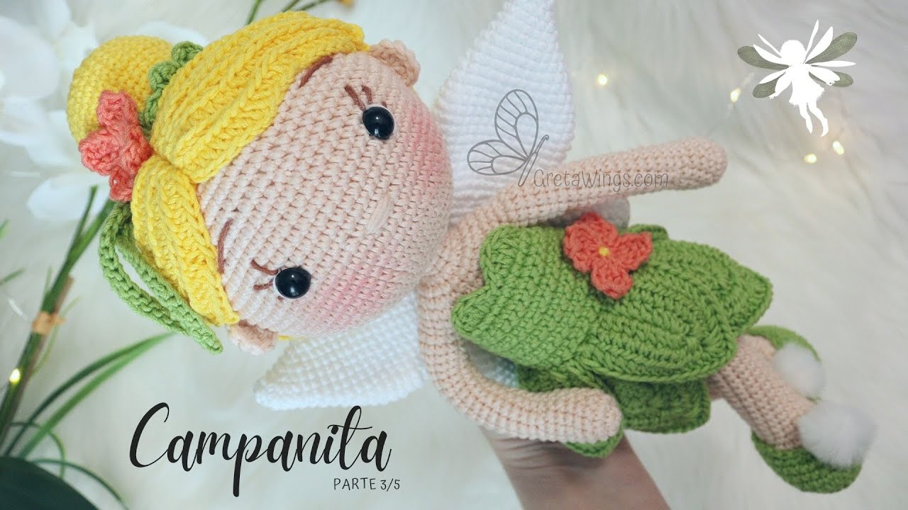 Tutorial Campanita Amigurumi Vestido | Serie Princesas  Parte 3/5 Sub 🇺🇸🇪🇸/ GretaWings