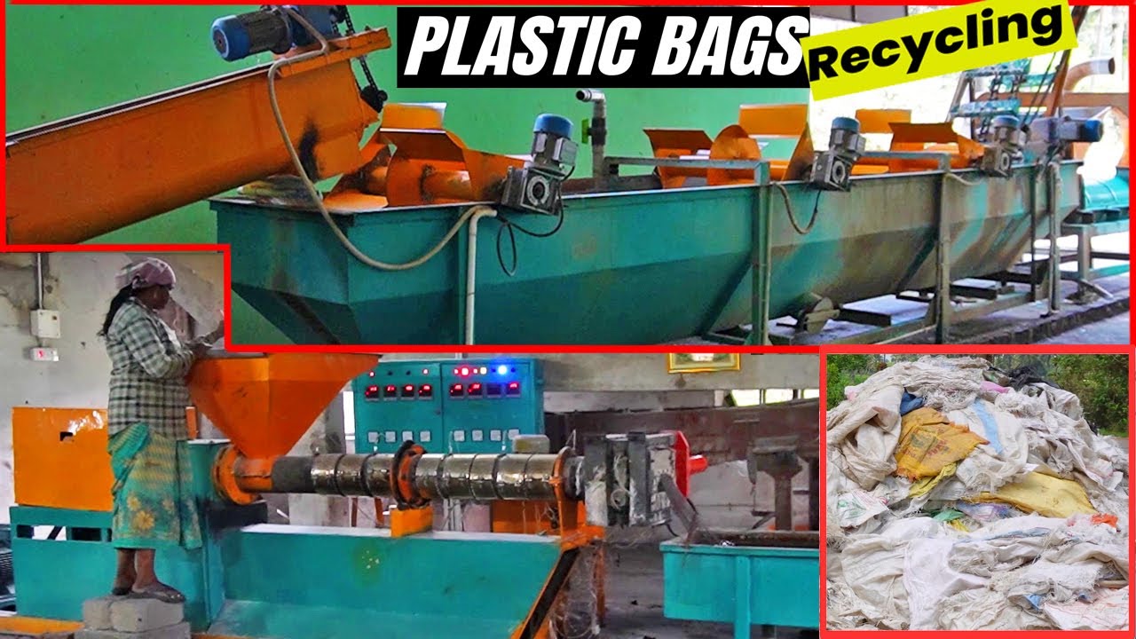 Waste Plastic bags recycling process and pellet reuse plant industry | Small Scale Industries
