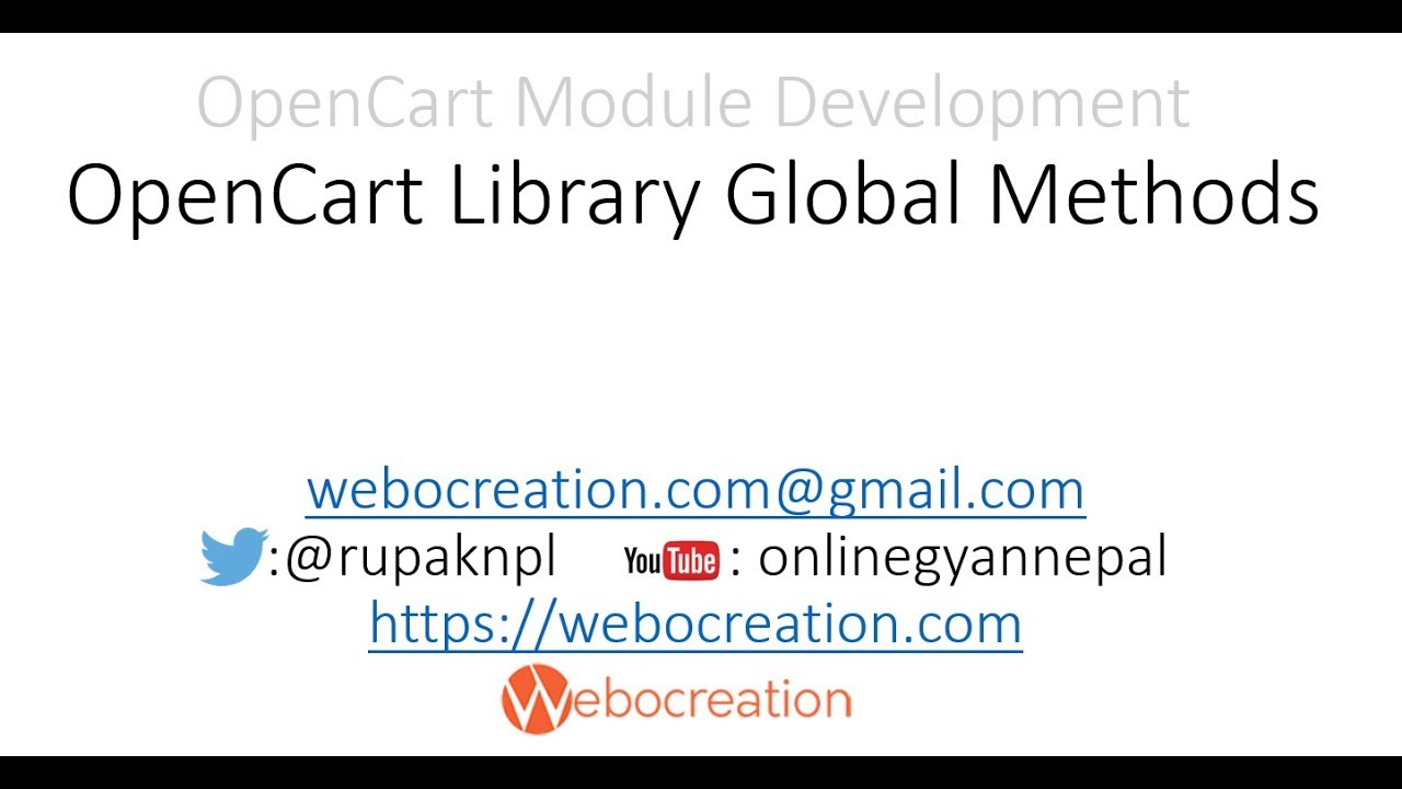 OpenCart Library Predefined Objects’ Methods