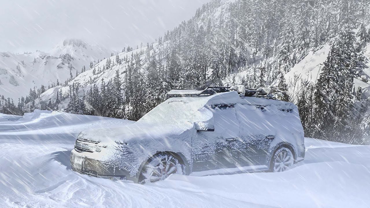SURVIVING A BLIZZARD IN A CAR! | Crazy Snowstorm Winter Car Camping in the Mountains