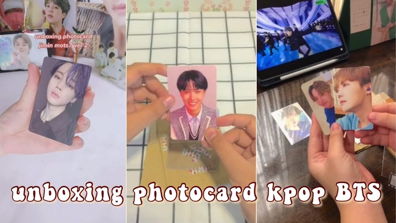 unboxing/unpacking photocard BTS  [ a s m r ] , relaxing , sound on┊tiktok compilation 💟🥑