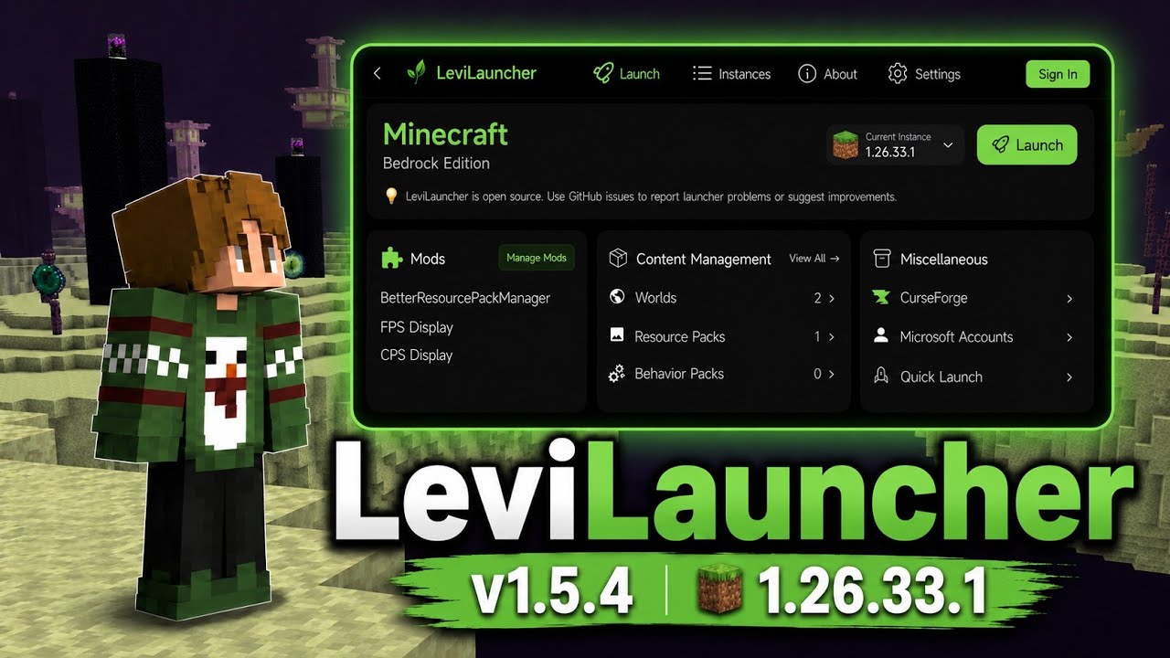 LeviLauncher For MCPE 26.33 | BEST MCPE MOD LAUNCHER