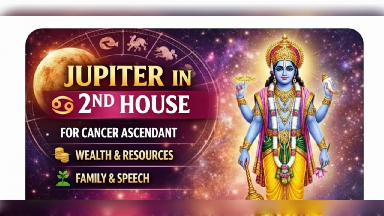 Jupiter in 2nd house of Cancer Ascendant |  गुरु कर्क लग्न के द्वितीय भाव में #ytviral #astrology