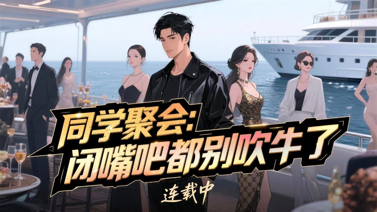 【同学聚会：闭嘴吧，都别吹牛了】连载中：从不吹牛的楚洋参加大学同学聚会，意外绑定了【最强吹牛成真系统】 只要有人在他面前吹牛，系统就可以把这个吹牛的目标兑现给楚洋。#年代 #古代言情#漫画