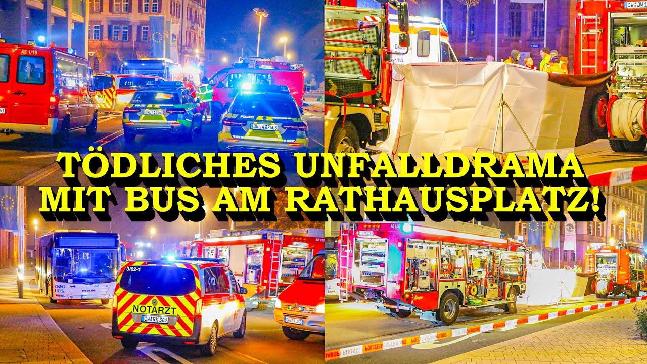 [TÖDLICHES UNFALLDRAMA MIT BUS] - FRAU VON BUS ERFASST & VON ABSENKAUTOMATIK GETÖTET - | FEUERWEHR