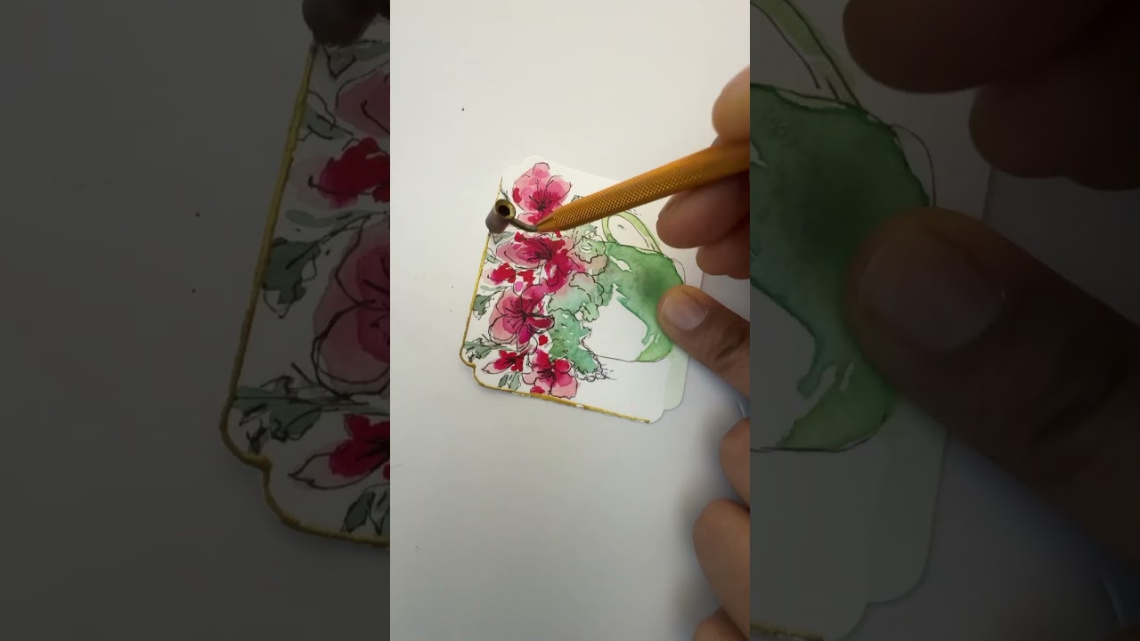 Abstract art border #makeacard #cardcreations #watercolorpainting #satisfyingart #art #carddesigner
