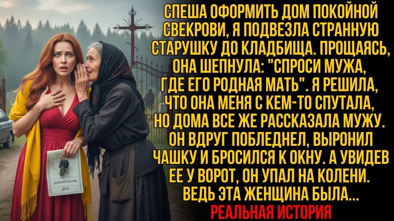 Я ПОДВЕЗЛА СТАРУШКУ до кладбища — и вдруг она сжала мою руку: «СПРОСИ МУЖА, ГДЕ ЕГО РОДНАЯ МАТЬ»…