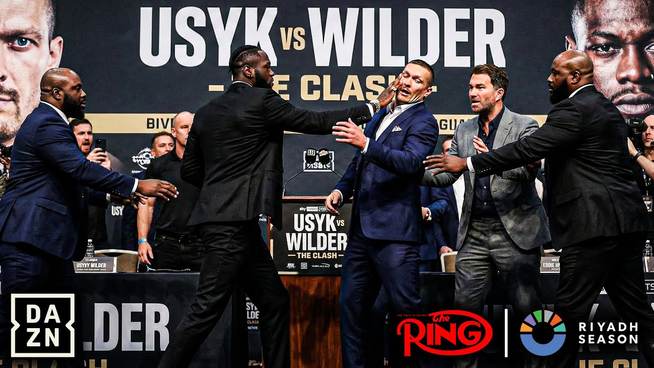 CHAOS ERUPTS: Deontay Wilder SLAPPED Oleksandr Usyk in Recent PRESS CONFERENCE!
