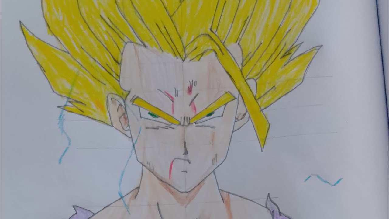 How to Draw GOHAN SUPER SAIYAN 2 from Dragon Ball Z cell saga | Anime Drawing Step by Step 