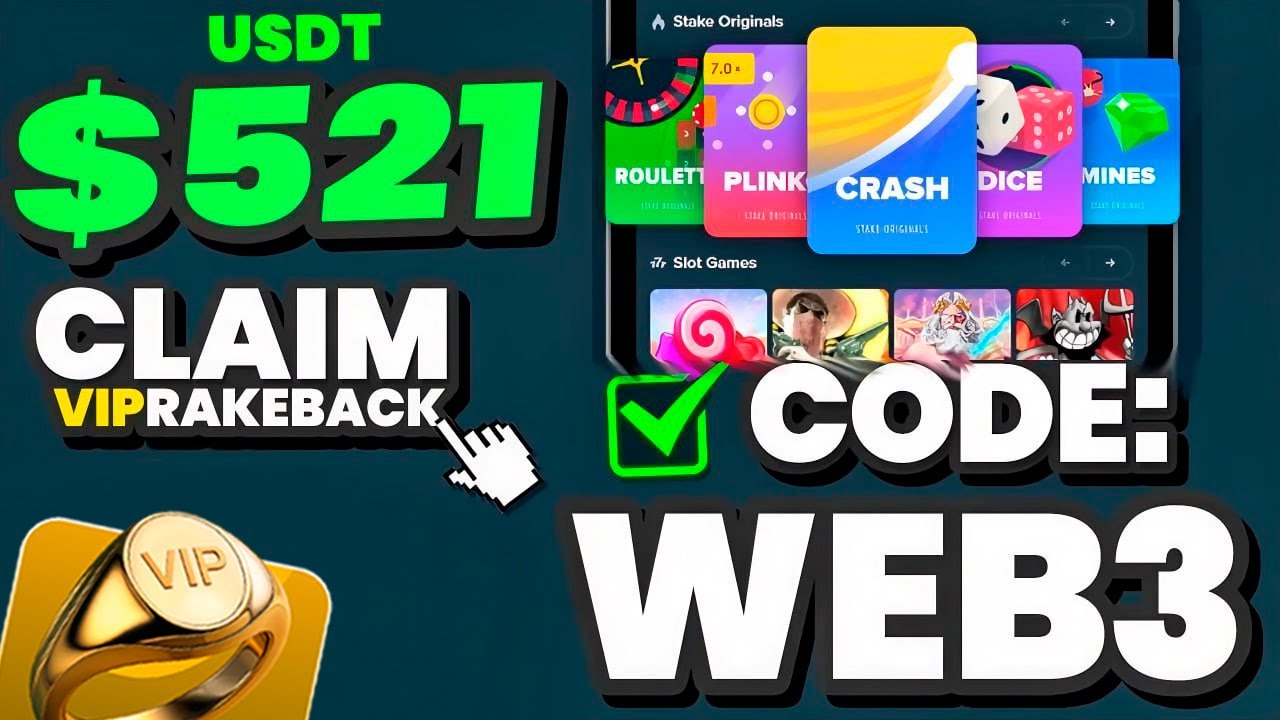 Stake promo code "WEB3" for FREE VIP BENEFITS BEST BONUS in 2025 on Stake! Stake Referral Code WEB3