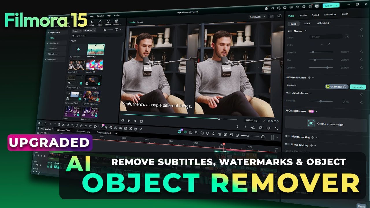 Filmora 15 AI Object Remover Tutorial | Remove Anything from Videos