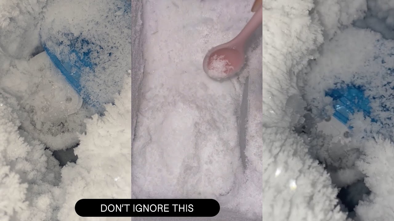 Frozen Freezer😌 Extreme Ice Build-Up❄️ This much ice = less cooling😨. ⏰to defrost the freezer🥰ASMR❤️