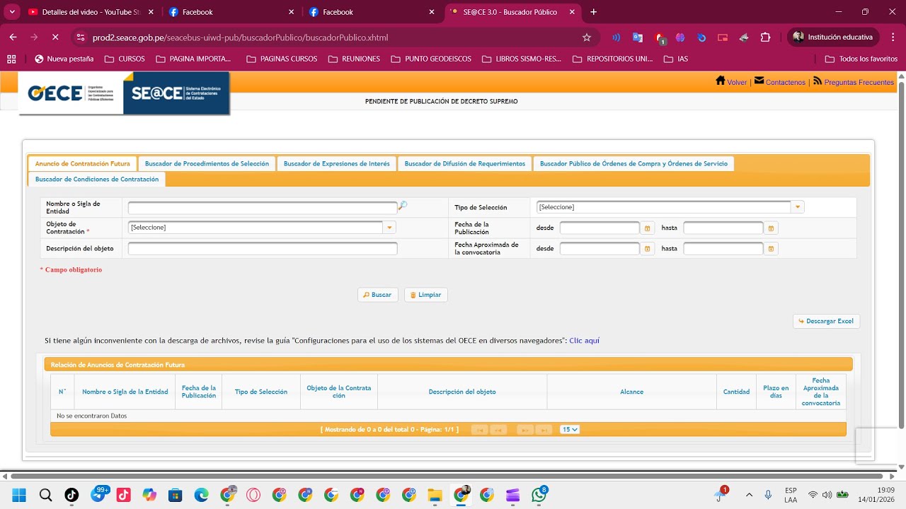 VER PROCEDIMIENTOS DE SELECCION SEACE 3.0  2026