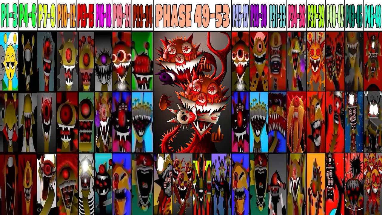 Incredibox Sprunki Mix: Phase 1-3  VS Phase 4-6 VS Phase 7-9 VS Phase 10-12 VS Phase 13-53