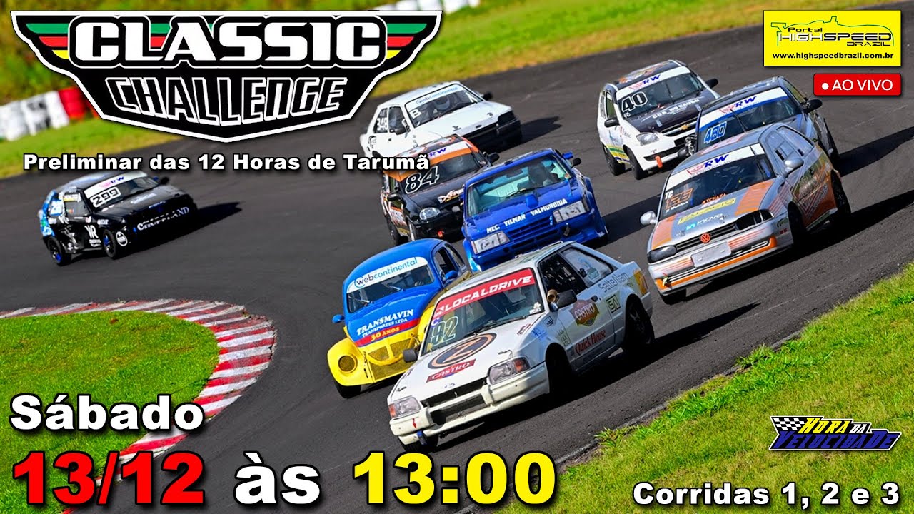 🔴 CLASSIC CHALLENGE | Preliminar 12 Horas de Tarumã | Corridas 1, 2 e 3 | Tarumã (RS) | Ao Vivo