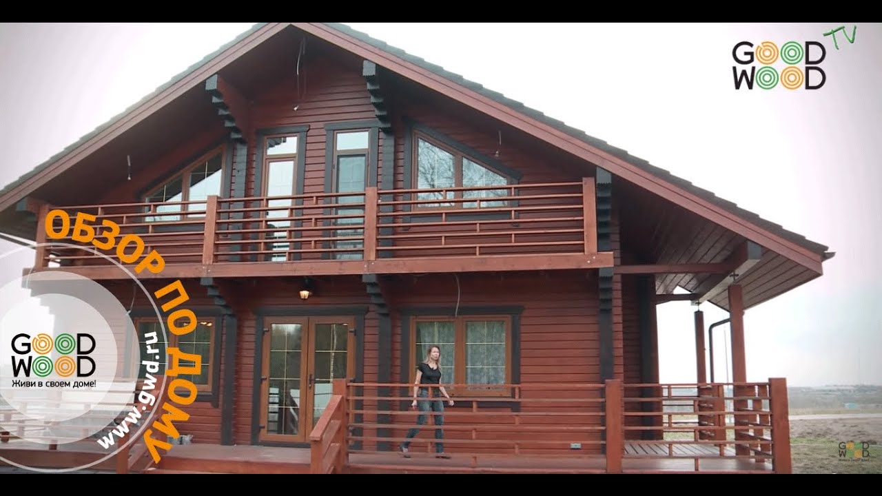 Деревянный дом с террасами. Клееный брус, проект СП-300.