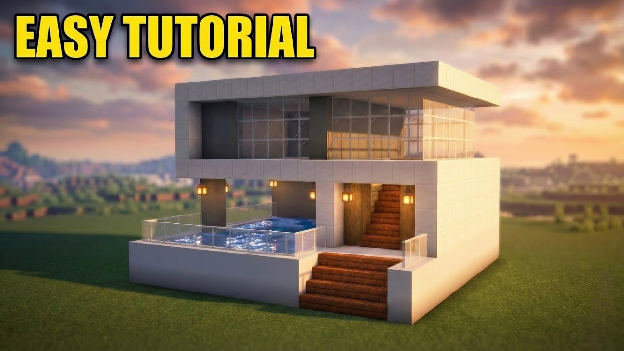 Minecraft Easy Modern House Tutorial | Beginner Friendly Build 