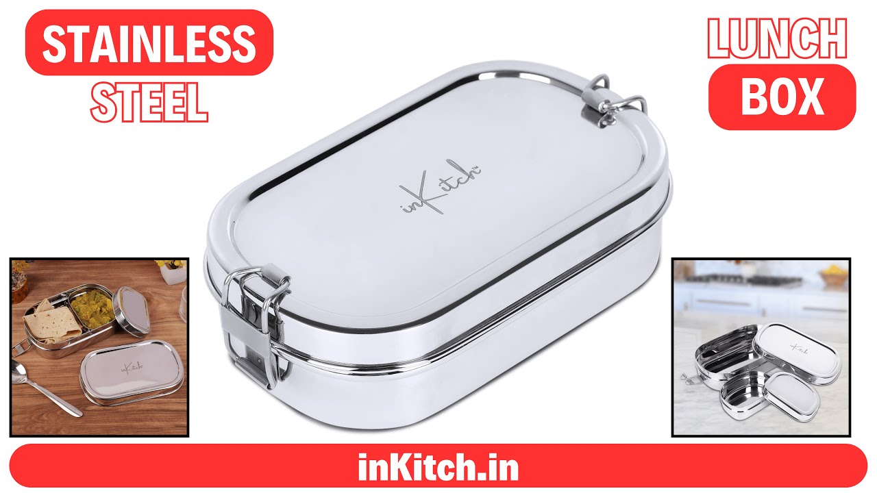 inKitch Stainless Steel Rectangle Tiffin Box | Leak-Proof, Airtight & Premium Quality!