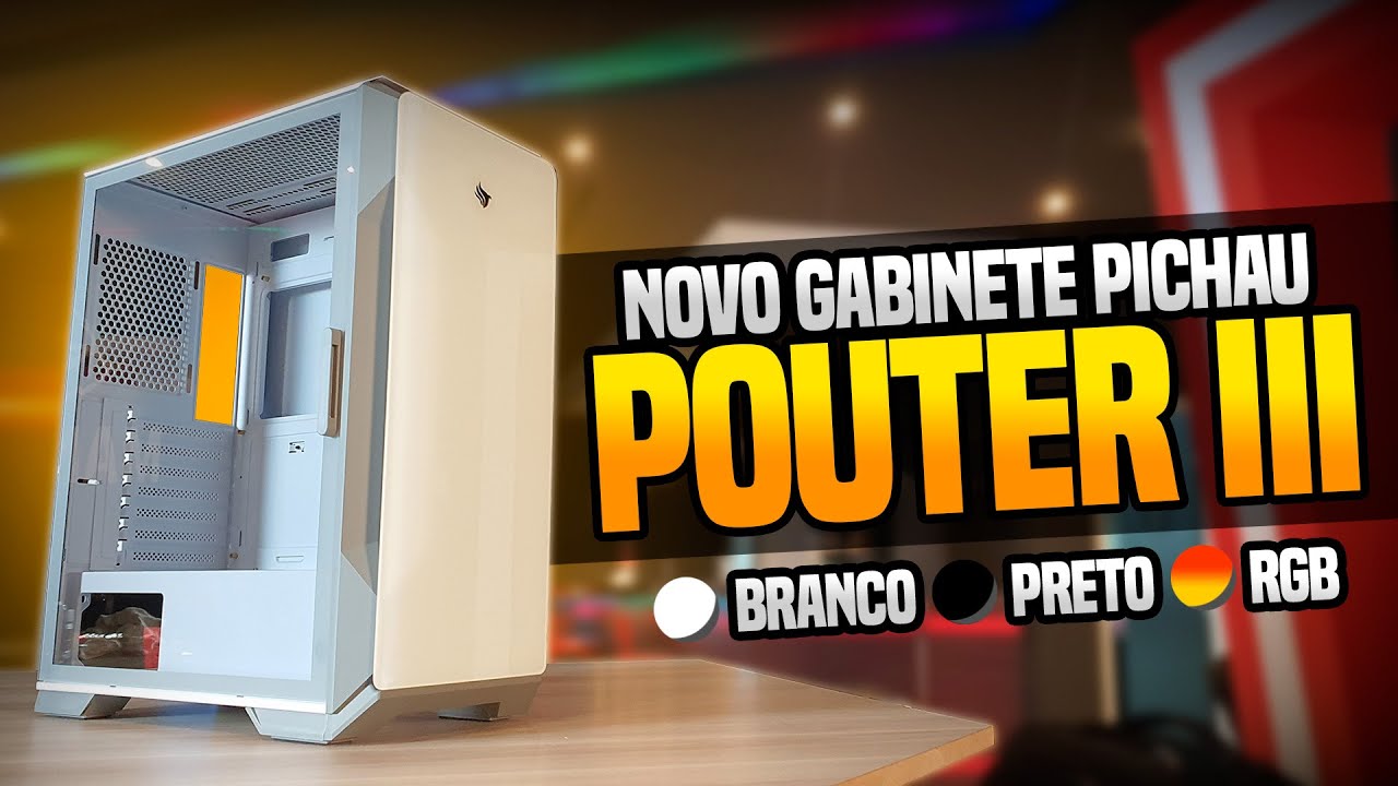 Conheça o Gabinete Pichau Gaming Pouter III Branco, Preto e RGB