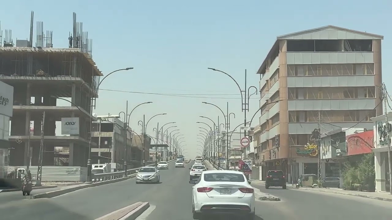 شارع ١٤ تموز صباحا في مدينة البصرة 🇮🇶2025جولة بالسيارة 14 Tamoz street in Basra #trending #اكسبلور