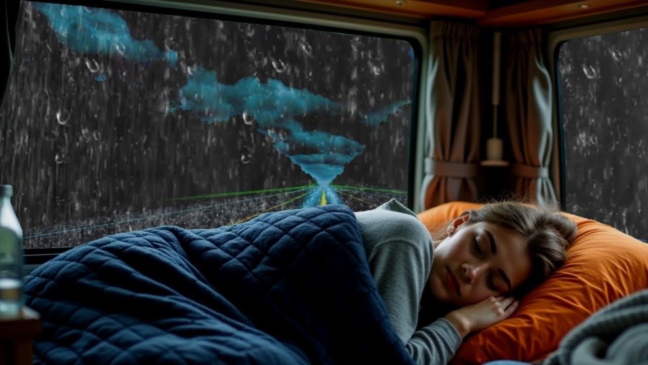 Instant Stress Relief & Deep Sleep With Rain & Thunderstorm on Car Window at Night