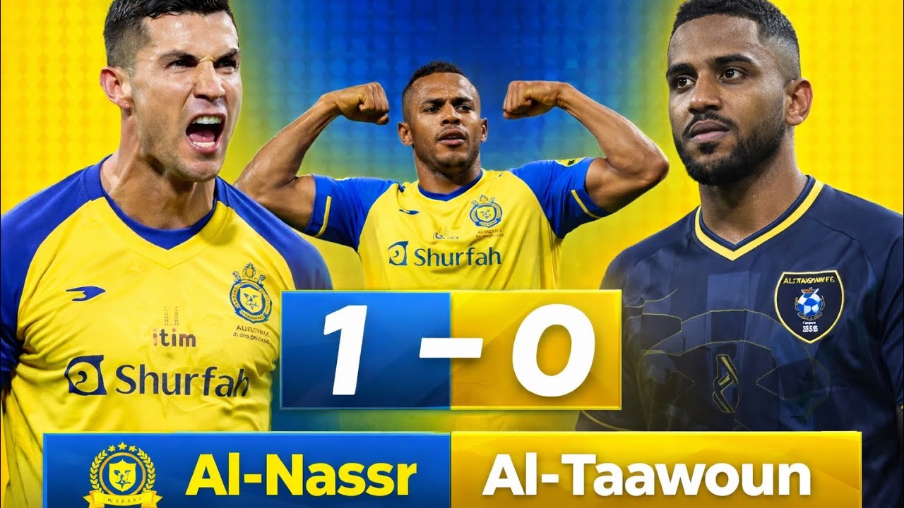 Al-Nassr 1-0 Al-Taawoun Full Highlights | Ronaldo 3 goals offside 🥲