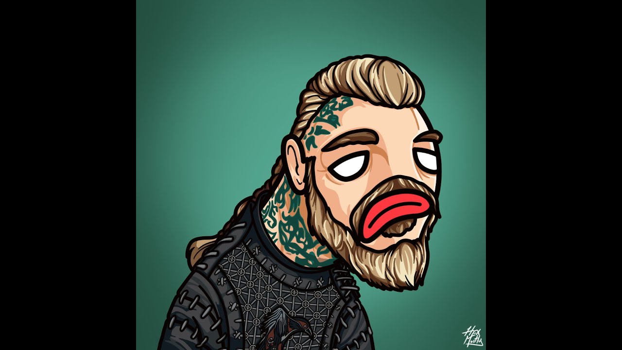 Ragnar Lothbrok NFT Derp artwork in Photoshop - behind the scenes