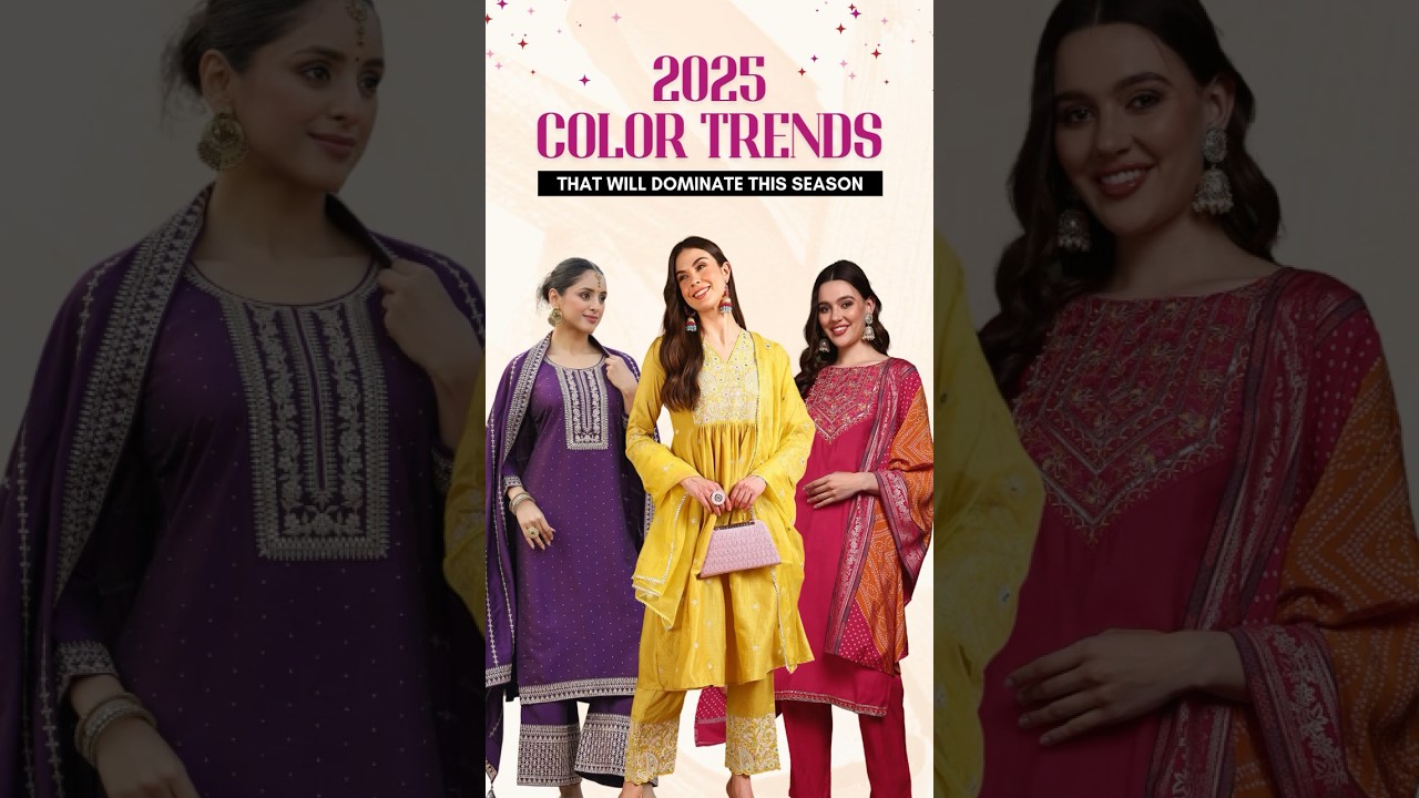 Future Trends Unveiled: Ahika&rsquo;s 2025 Ethnic Shades! 💜💖💛💚 #fashion #suitset