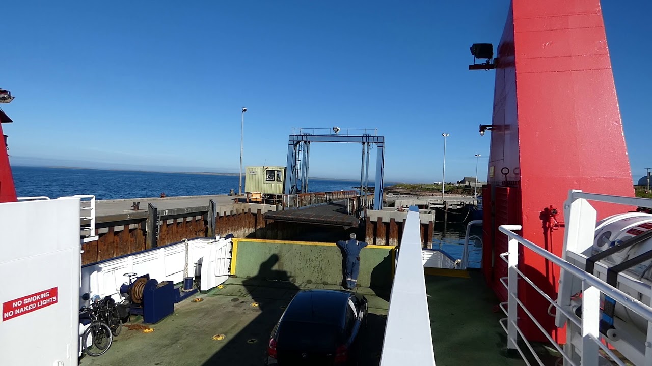 Orkney Ferries ferry boat departs from island of Eday, next stop island of Sanday Orkney Scotland