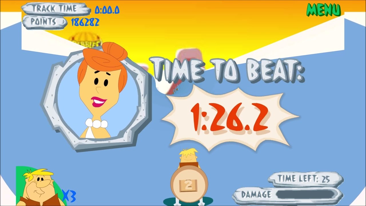 Flash Gameplay: The Flintstones Bedrock Bobsleddin Blowout