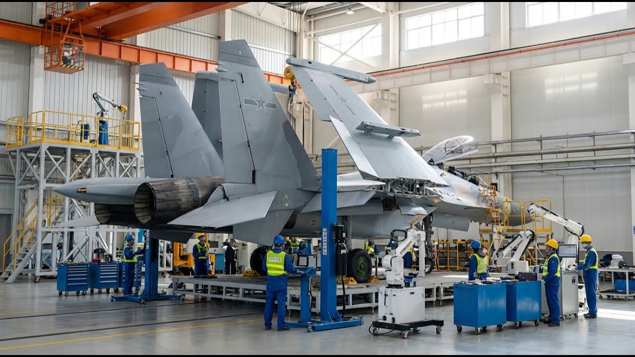 Inside the Factory: J-15 Flying Shark Wing-Folding Mechanism & Tailhook Installation