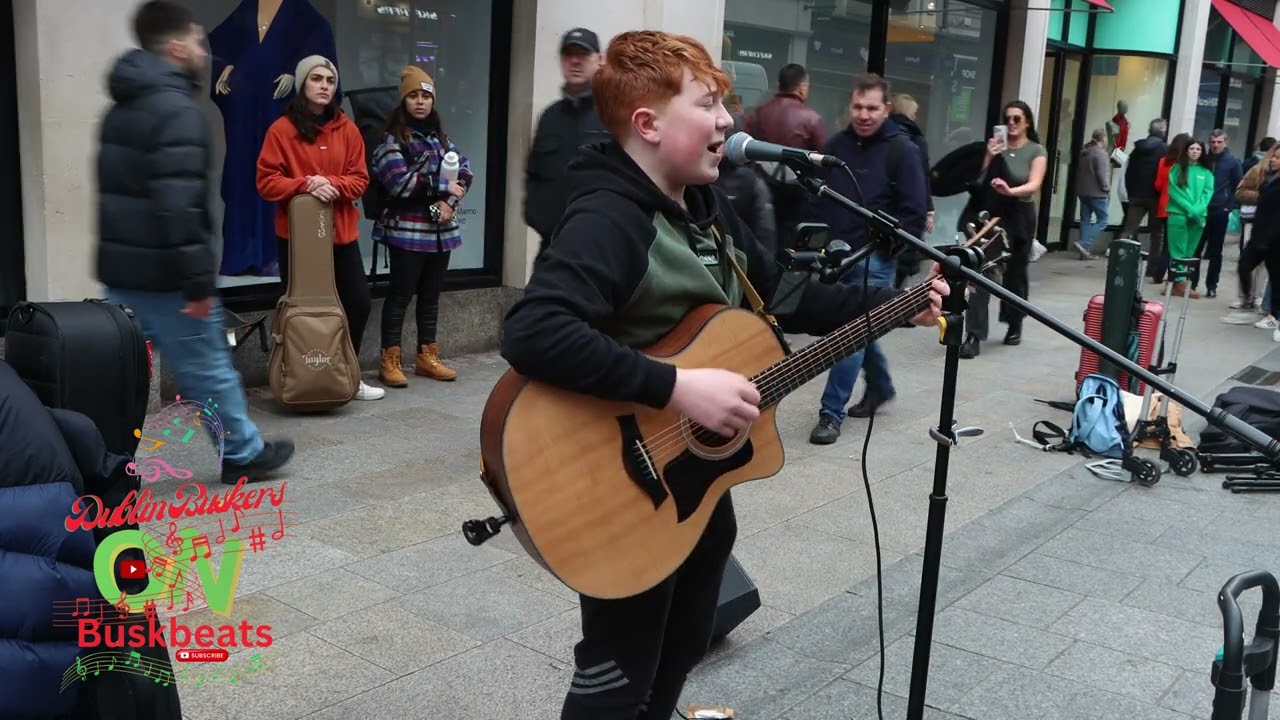 Fionn Whelan wow moment Crowd pleasing Cover of Hallelujah live from Grafton Street Dublin