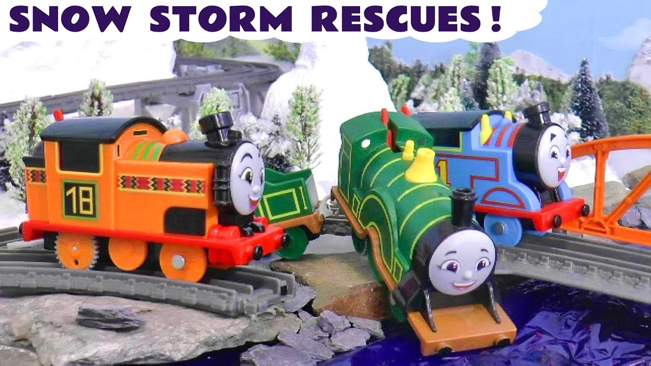 Snow Storm Rescues with Thomas Trains and the Funlings