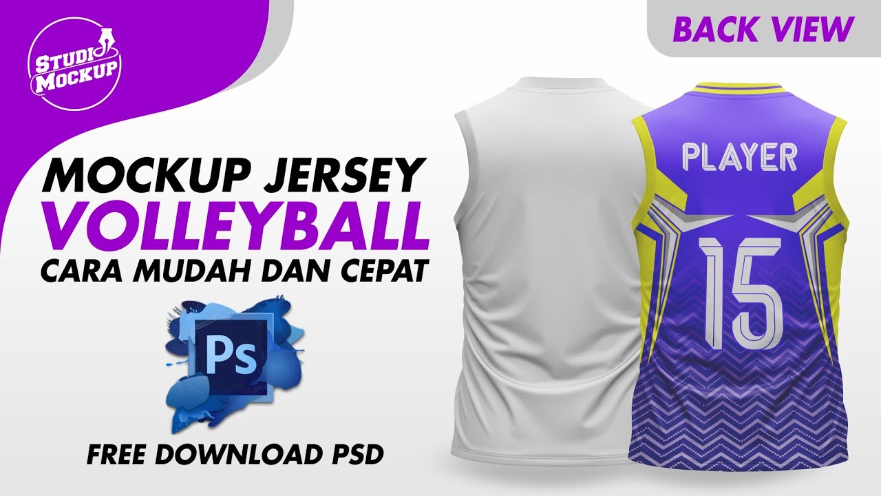 Mockup Jersey Tanpa Lengan | Tiff-Photoshop | Free Download | Back View