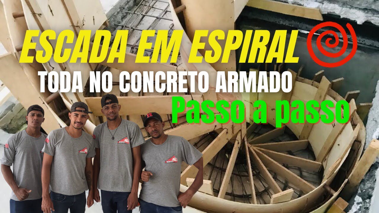 ESCADA EM ESPIRAL 🌀 com guardar corpo de concreto.