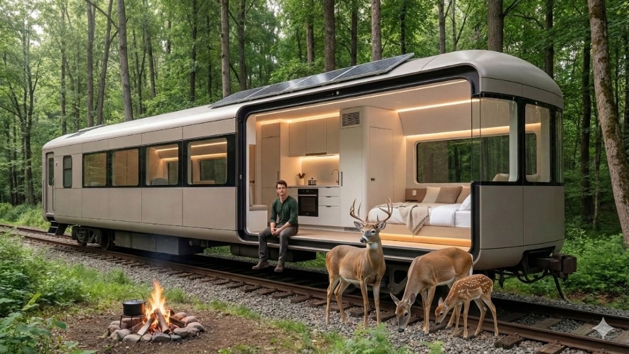 He Turned an Abandoned Train Car into a Hidden Forest Home – Secret DIY Cabin Revealed!