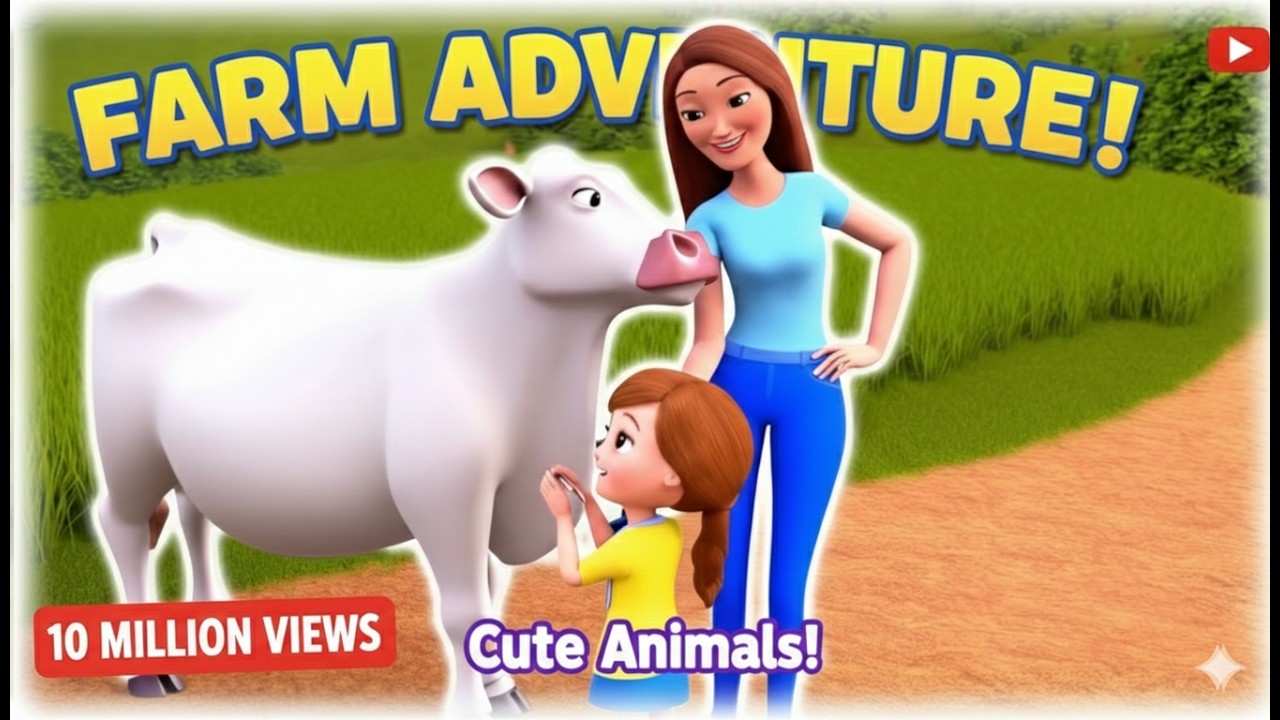 Lola the Cow Song (Animal Sounds Version) with Lyrics | Farm Animals | Kids Songs & Nursery Rhymes