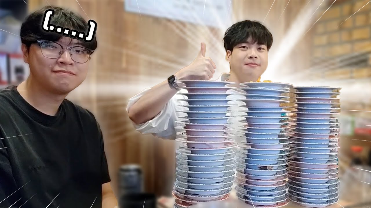 먹방 대식가한테 회전 초밥 10분 주면 생기는 일..