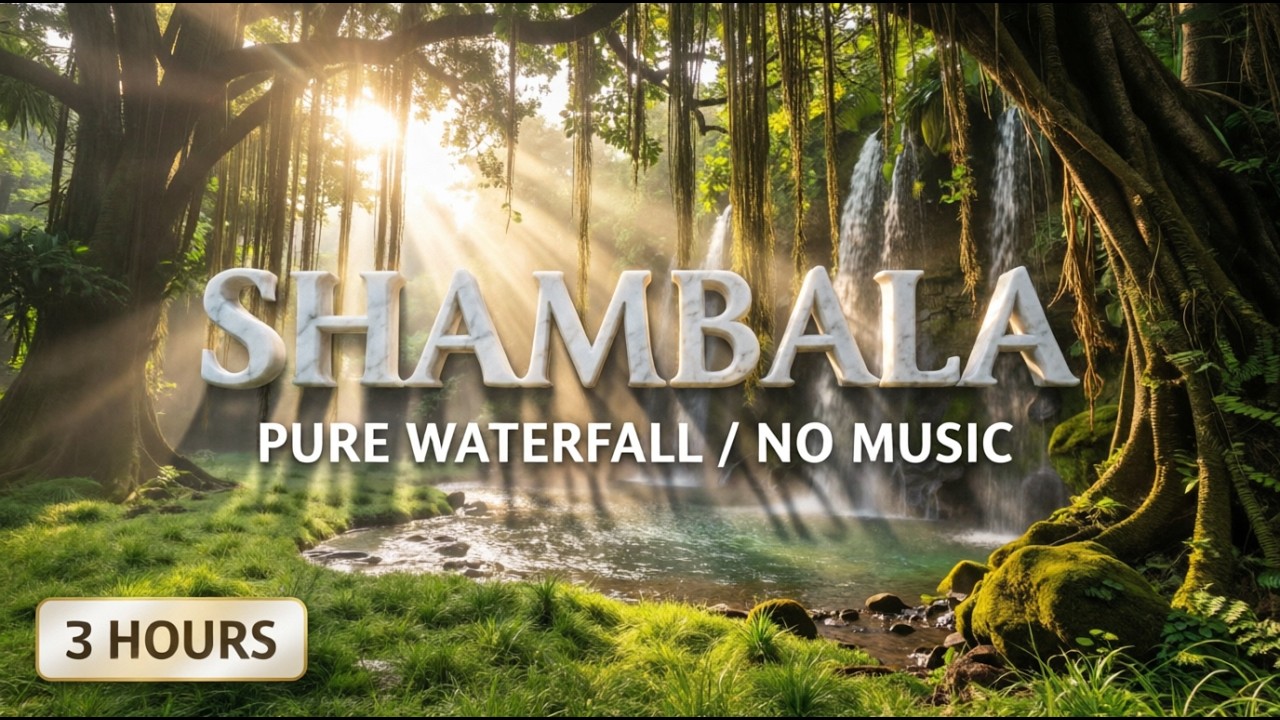 Deep Focus Waterfall White Noise | 3 Hours Zen Temple Atmosphere | No Music, Pure Nature