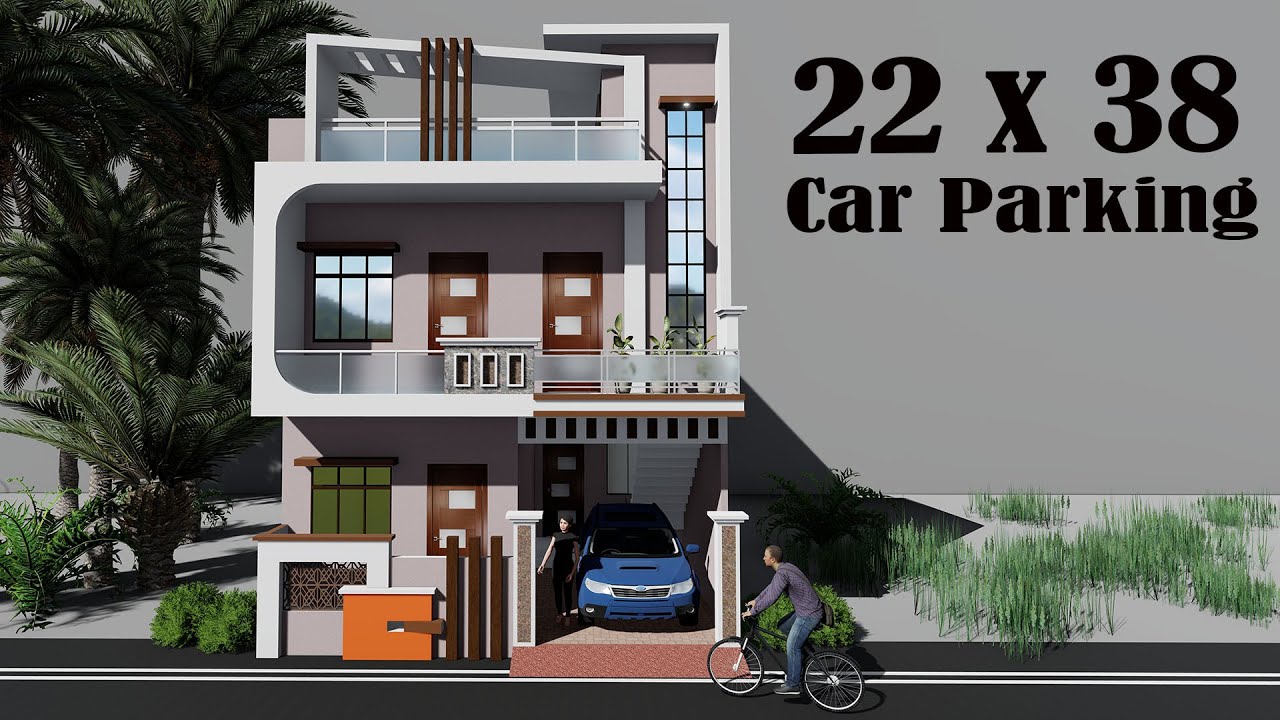 22 BY 38 GHAR KA NAKSHA , 22X38 SMALL HOMES PLAN , 22*38 CAR PARKING DESIGN
