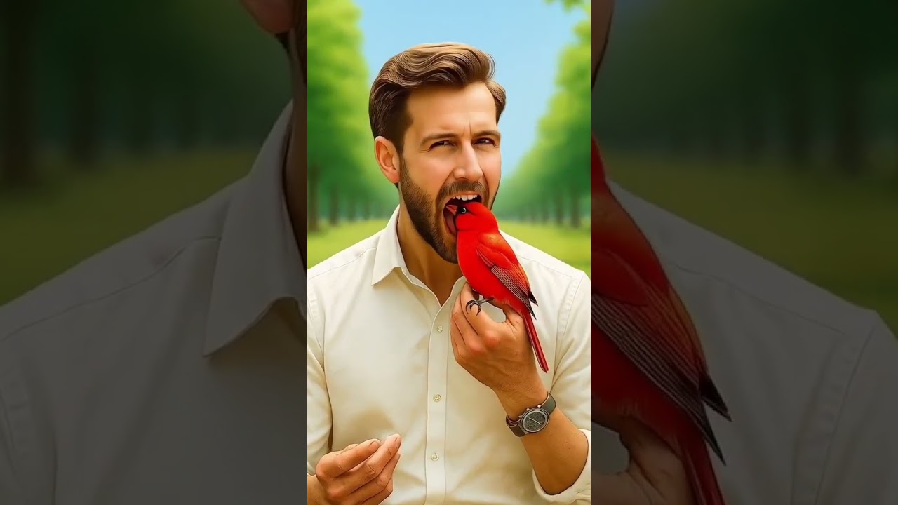beautiful birds and cute smiling man😍