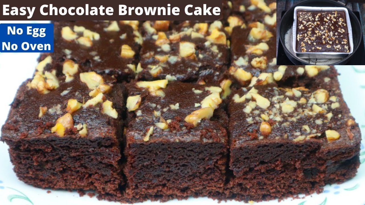 Eggless Chocolate Brownie Recipe बिना ओवन चॉकलेट ब्राउनी केक/Easy New Year Cake Recipe/Fudgy Brownie