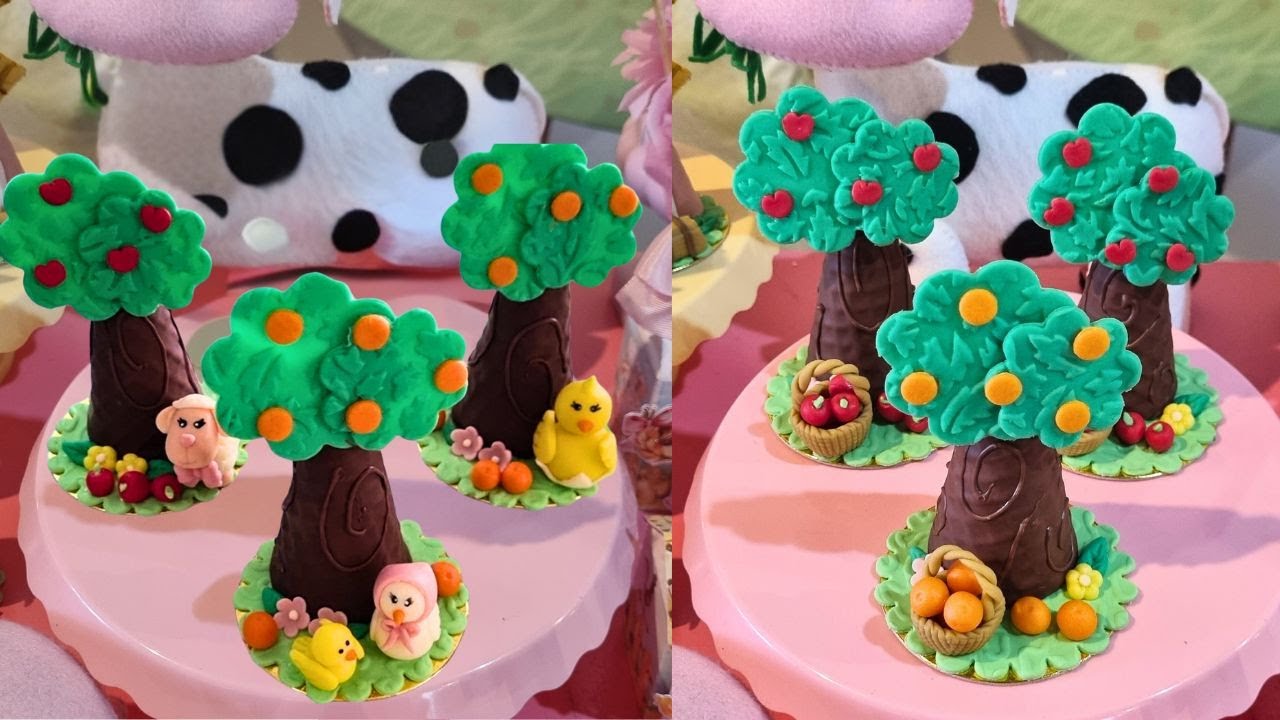 Como Fazer Doce em Forma de Árvore — Tema Fazendinha Rosa!