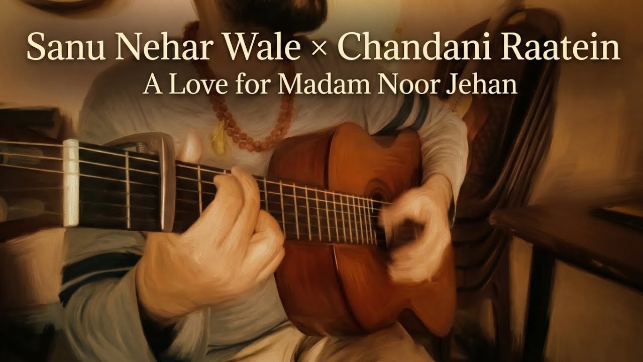 Sanu Nehar Wale × Chandani Raatein | Guitar Cover & Chords Lesson | A Love for Madam Noor Jehan