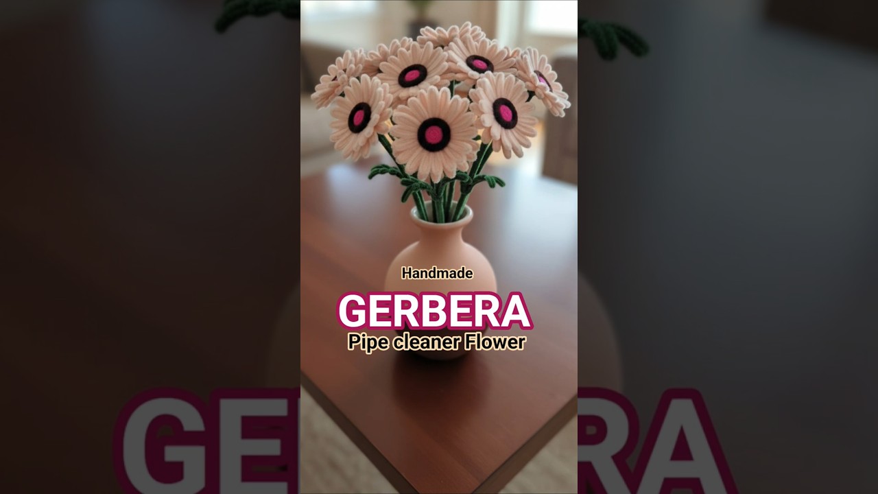 Handmade Pipe cleaner Gerbera flower 